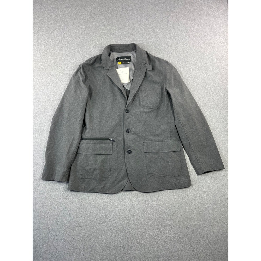 Eddie Bauer Travex Voyager II Travel Blazer Men 46 Gray Mesh Line Tripzip Pocket